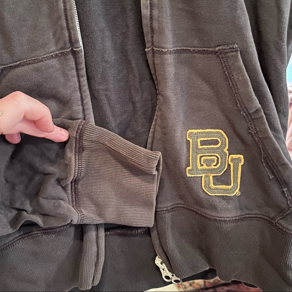 Dark grey Baylor University zip hoodie - Picture 4 of 5
